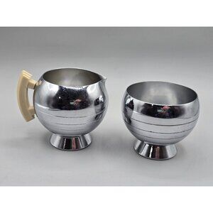 Chase 2 Piece Comet Sugar Bowl‎ And Cream with Bakelite Accent